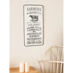Wall Quotes & Signs-Kirkland's Home White Iron Farmer'S Market Wall Plaque White/Black