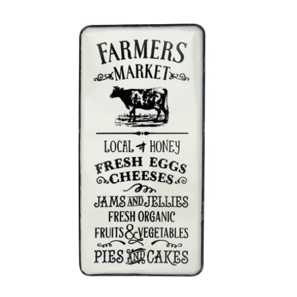 Wall Quotes & Signs-Kirkland's Home White Iron Farmer'S Market Wall Plaque White/Black