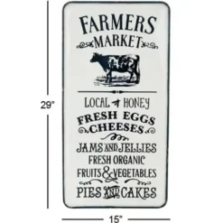 Wall Quotes & Signs-Kirkland's Home White Iron Farmer'S Market Wall Plaque White/Black