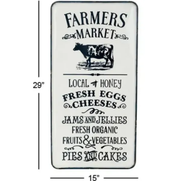 Wall Quotes & Signs-Kirkland's Home White Iron Farmer'S Market Wall Plaque White/Black