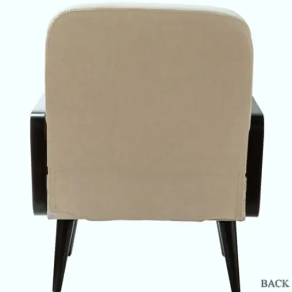 Accent Chairs-Kirkland's Home White Linen And Rattan Accent Chair Ivory