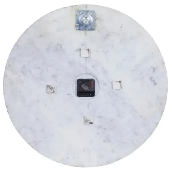Clocks-Kirkland's Home White Marble And Gold Accent Wall Clock, 20 In.