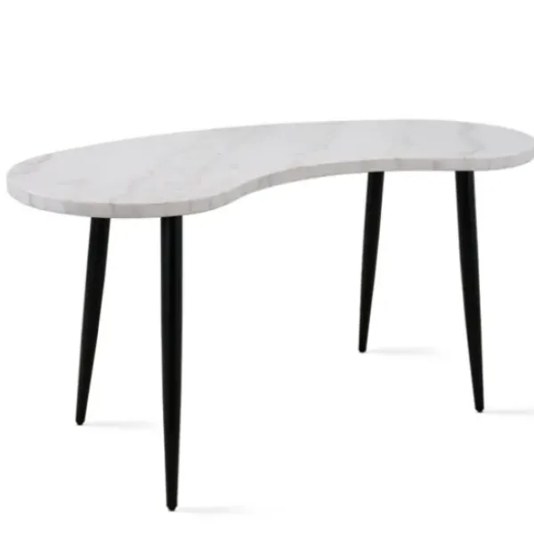 Office Furniture-Kirkland's Home White Marble Kidney Shaped Desk