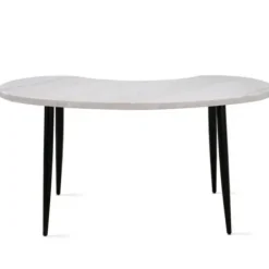 Office Furniture-Kirkland's Home White Marble Kidney Shaped Desk
