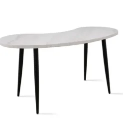 Office Furniture-Kirkland's Home White Marble Kidney Shaped Desk