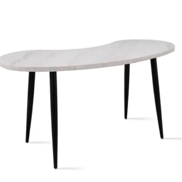 Office Furniture-Kirkland's Home White Marble Kidney Shaped Desk