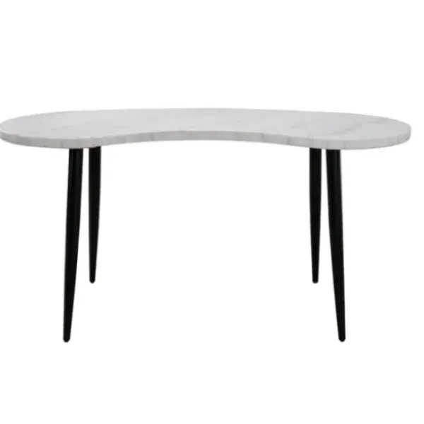 Office Furniture-Kirkland's Home White Marble Kidney Shaped Desk