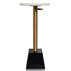 Accent & End Tables-Kirkland's Home White Marble Top Tapered Base Accent Table, 10 In.
