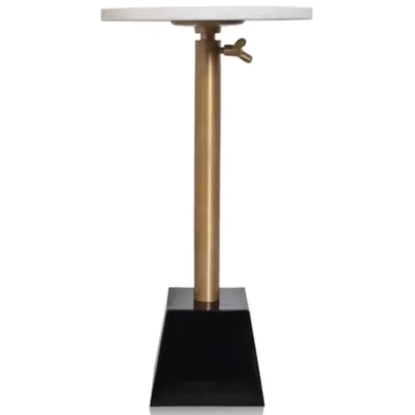 Accent & End Tables-Kirkland's Home White Marble Top Tapered Base Accent Table, 12 In.