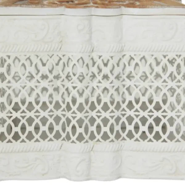 Baskets & Boxes-Kirkland's Home White Metal And Carved Wood Boxes, Set Of 3 White/Brown
