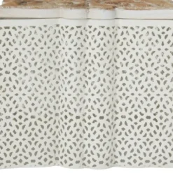 Baskets & Boxes-Kirkland's Home White Metal And Carved Wood Boxes, Set Of 3 White/Brown