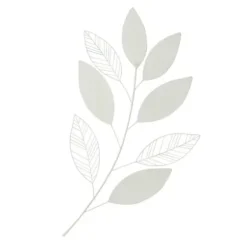 Wall Plaques-Kirkland's Home White Metal And Reed Leaf Wall Plaque White/Brown