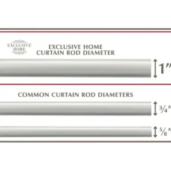 Curtain Rods & Hardware-Kirkland's Home White Mirrored Mosaic Curtain Rod, 120 In.