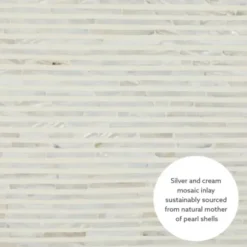 Accent & End Tables-Kirkland's Home White Mother Of Pearl Striped Side Table White/Ivory
