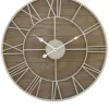 Clocks-Kirkland's Home White Natural Wood Raised Clock