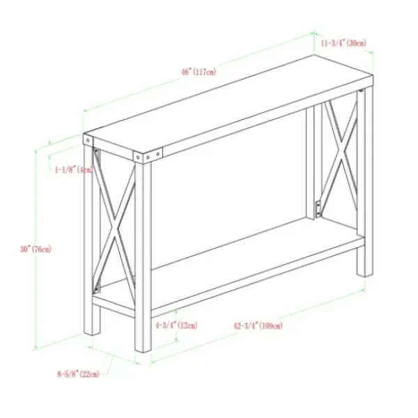 Console Tables-Kirkland's Home White Oak Farmhouse X-Frame Console Table Ivory