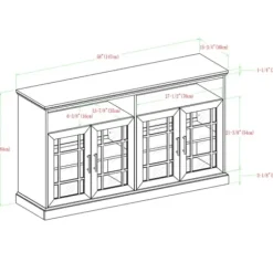 Tv Stands & Media Consoles-Kirkland's Home White Oak Glass Door Tv Stand, 58 In. Ivory