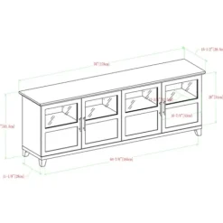Tv Stands & Media Consoles-Kirkland's Home White Oak Glass Paneled Door Tv Stand Ivory