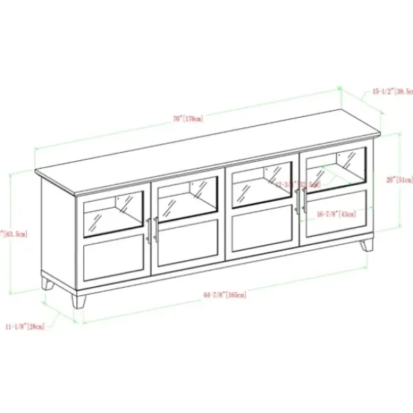 Tv Stands & Media Consoles-Kirkland's Home White Oak Glass Paneled Door Tv Stand Ivory