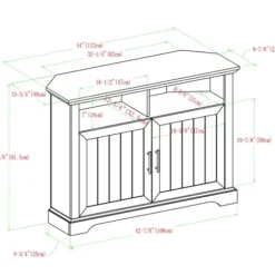 Tv Stands & Media Consoles-Kirkland's Home White Oak Grooved Door Corner Tv Stand Ivory