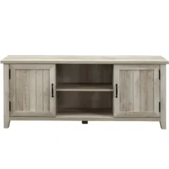 Tv Stands & Media Consoles-Kirkland's Home White Oak Grooved Door Tv Stand Ivory