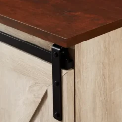 Tv Stands & Media Consoles-Kirkland's Home White Oak Sliding Barn Doors Corner Tv Stand Ivory