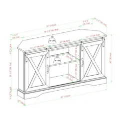 Tv Stands & Media Consoles-Kirkland's Home White Oak Sliding Barn Doors Corner Tv Stand Ivory