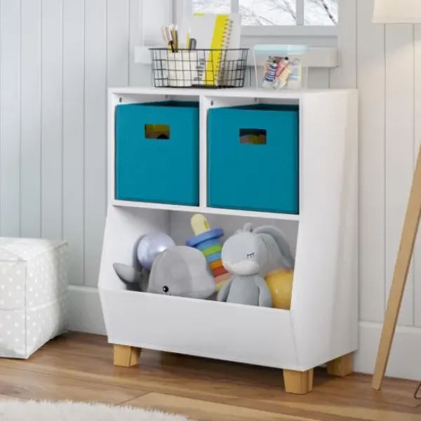 Bookshelves-Kirkland's Home White Pine Catch-All Toy Organizer With Cubbies