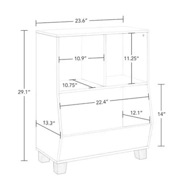 Bookshelves-Kirkland's Home White Pine Catch-All Toy Organizer With Cubbies
