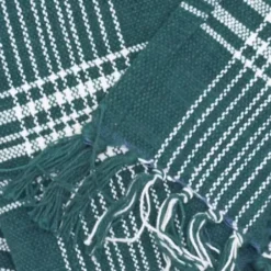 Blankets & Throws-Kirkland's Home White Plaid Christmas Throw Blanket Green