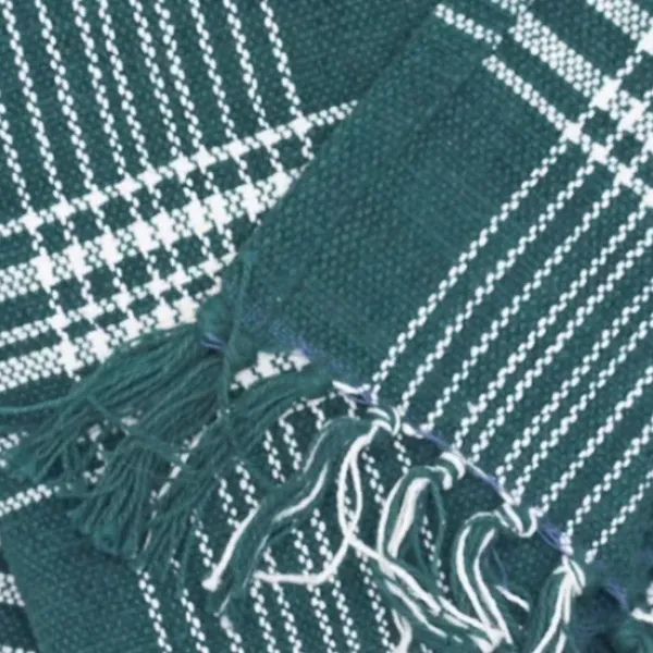 Blankets & Throws-Kirkland's Home White Plaid Christmas Throw Blanket Green