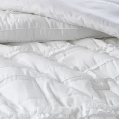 Comforters-Kirkland's Home White Quilted California King 5-Pc. Comforter Set White/Blue