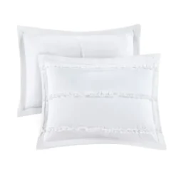 Comforters-Kirkland's Home White Quilted California King 5-Pc. Comforter Set White/Blue