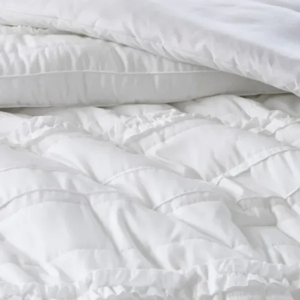 Comforters-Kirkland's Home White Quilted King 5-Pc. Comforter Set White/Blue