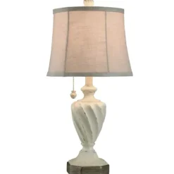 Table Lamps-Kirkland's Home White Resin Swirl Table Lamp Tan