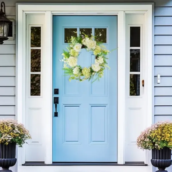 Wreaths-Kirkland's Home White Roses And Geraniums Wreath Green/White