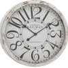 Clocks-Kirkland's Home White Rustic Farmhouse Distressed Wall Clock