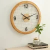 Clocks-Kirkland's Home White Rustic Woven Farmhouse Wall Clock