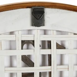 Clocks-Kirkland's Home White Rustic Woven Farmhouse Wall Clock