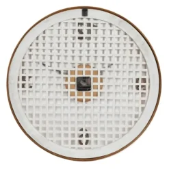 Clocks-Kirkland's Home White Rustic Woven Farmhouse Wall Clock