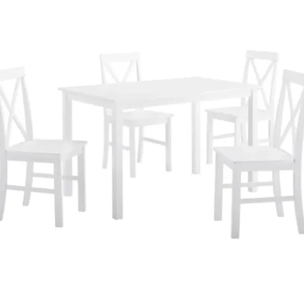 Dining Sets-Kirkland's Home White Solid Wood 5-Pc. Dining Set