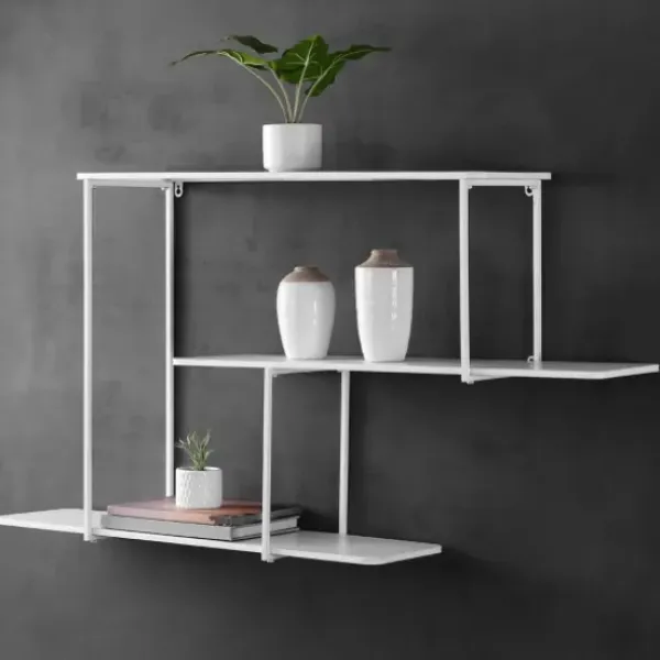 Shelves-Kirkland's Home White Staggered 3-Tier Wall Shelf