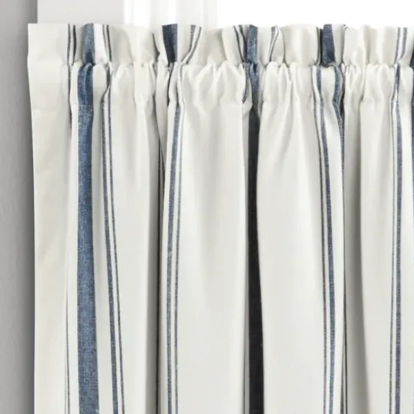 Curtains & Drapes-Kirkland's Home White Stripe Cafe Curtain Panel Set, 36 In. Gray