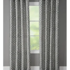 Curtains & Drapes-Kirkland's Home White Stripe Cafe Curtain Panel Set, 24 In. Gray