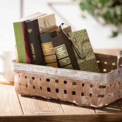 Baskets & Boxes-Kirkland's Home White Stripe Sea Grass 2-Pc. Storage Baskets Tan/White