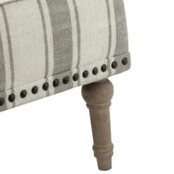 Accent Chairs-Kirkland's Home White Stripe Upholstered Accent Chair Gray