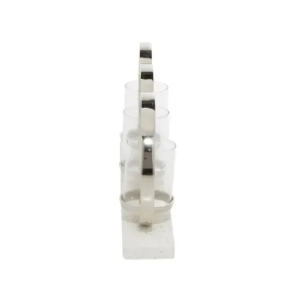 Candle Holders-Kirkland's Home White Terrazzo Candle Holder Runner White/Silver