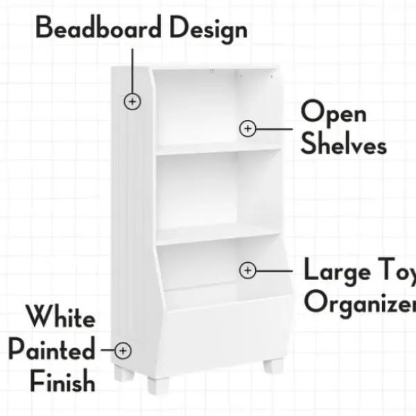 Bookshelves-Kirkland's Home White Toy Organizer Cubby Bookshelf