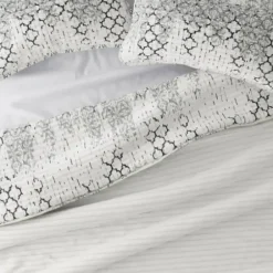 Quilts-Kirkland's Home White Trellis Reversible 2-Pc. Twin Quilt Set White/Gray