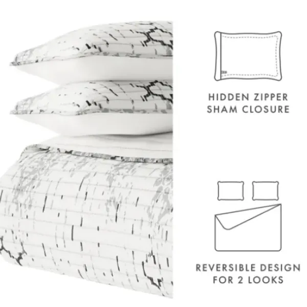 Quilts-Kirkland's Home White Trellis Reversible 2-Pc. Twin Quilt Set White/Gray
